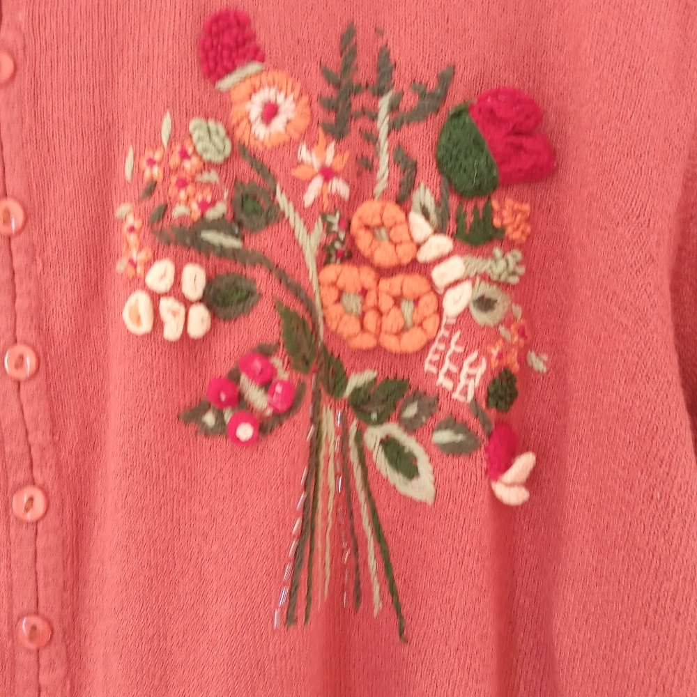 C.S.T. Studio 2X Knit Sweater Embroidered Top - Picture 6 of 13
